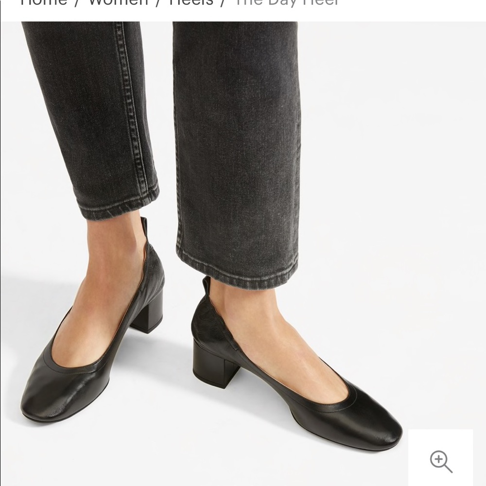 Everlane Black Leather Day Heel